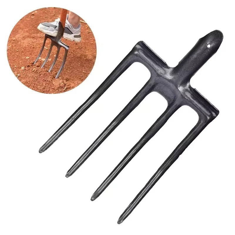 Spade Digging Fork - Garpu Pertanian Baja Karbon 4 Gigi,